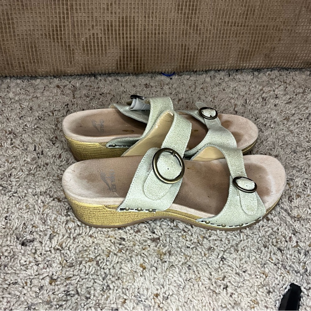 DANSKO Cream Sandals with Buckle Detail SIZE 39